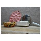 Misc-Ceramic Egg Dish,McCoy Butter Dish,Mirror,etc