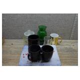 Mugs,7-up Glass,Anchor Hocking Vase,Ash Tray,etc