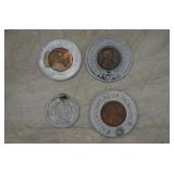 Lot of 1940s/50s Encased Lincoln Pennies w/Ad.Ring