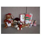 Various Holiday Items Porcelain Dolls & Plush Toys