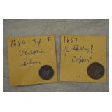 1884 United Kingdom Silver 3 Pence Coin,