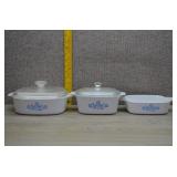 Vtg CorningWare Blue Cornflower Casserole Dishes