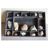 Vtg Wood Printer's Drawer-Display Rocks & Minerals