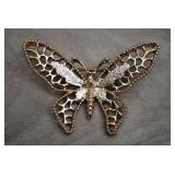 Sarah Cov. Silver Tone Butterfly Brooch