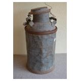Vtg Galvanized Steel Milk Can-Farmhouse Decor
