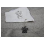 Sterling Silver Butterfly Earrings, 1 missing hook
