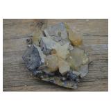Galena and Honey Calcite on Matrix