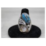 Sterling Silver Turquoise Ring missing one stone