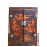 Chinoiserie Hand-Painted Lacquered Finish Cabinet