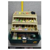 Vtg Plano Cantilever Fishing Tackle Box w/Contents