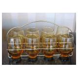 Libbey Tempo Set of Eight Amber Colored Glasses