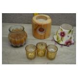 Home Decor Lot-Ceramic Shade, Metallic Votives