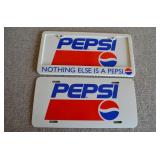 Two Vtg Plastic Pepsi License Plate Tags-2000s