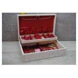 Vtg Jewelry Box w/Assorted Jewelry, etc