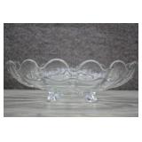 Vintage Clear Glass Scalloped Bowl