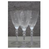 Three Vintage Fostoria Chintz Water Goblets