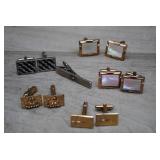 Assorted Cufflinks and a Tie Clip
