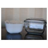 Fire-King Philbe Refrigerator Dish,Milk Glass Dish