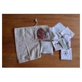Set of Vtg Linen & Embroidery Kit w/Handkerchiefs