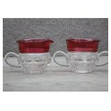 Indiana Glass 'King's Crown' Sugar & Creamer Set