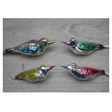 Vintage Hand Blown German Glass Bird Ornaments