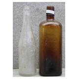Vtg Amber&Clear Glass Apothecary Medicine Bottles