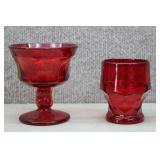 Fostoria Jamestown Ruby Red Sherbet Glass&Tumbler