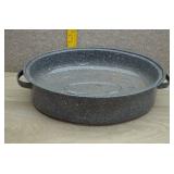 Speckled Grey Enamel Roasting Pan-Graniteware
