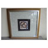 Framed Mixed Media Abstract Spiral Art Piece