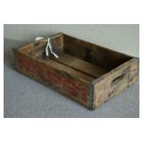 Vtg Wooden Pepsi Soda Crate w/Red Lettering