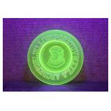 Vtg Clays Crystal Works Vaseline ABC Emma Plate