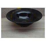 Black Amethyst Fluted and Footed Serving Bowl