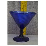 Mid-Century Modern Swirled Cobalt Blue Stemware