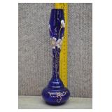 Vintage Victorian-style Cobalt Blue Glass Vase