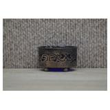 Vtg W.H.S Salt Cellar w/Cobalt Blue Glass Liner