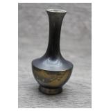 Vtg Japanese Mixed Metal Mt Fuji Bud Vase