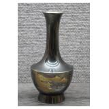 Vtg Japanese Mixed Metal Mt Fuji Bud Vase