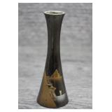Vtg Japanese Mixed Metal Mt Fuji Bud Vase