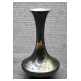 Vtg Japanese Mixed Metal Mt Fuji Bud Vase