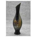 Vtg Japanese Mixed Metal Mt Fuji Bud Vase