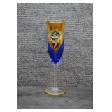 Vtg Bohemian Cobalt Blue Enameled Flute