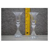 Pair of Mikasa The Ritz Clear Glass Candle Holders