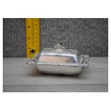 Vtg Silver Plate Covered Butter Dish with Lid