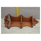 Vtg Dark Brown, Three-Tiered Wooden Corner Shelf