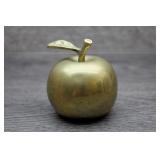 Vtg Solid Brass Apple Desk Paperweight Figurine