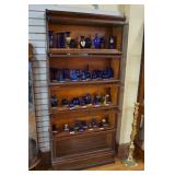 Vtg Oak Barrister Bookcase w/Glass-Fronted Shelves