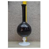 VTG Italian Black & White Cased Glass Vase