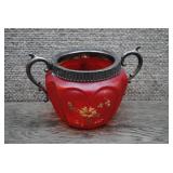 Pittsburg Lamp Victorian Pigeon Blood Sugar Bowl
