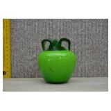 Vintage Handblown Art Glass Lime Green Apple