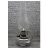 Vtg Clear Glass Kerosene Oil Lamp with Chimney